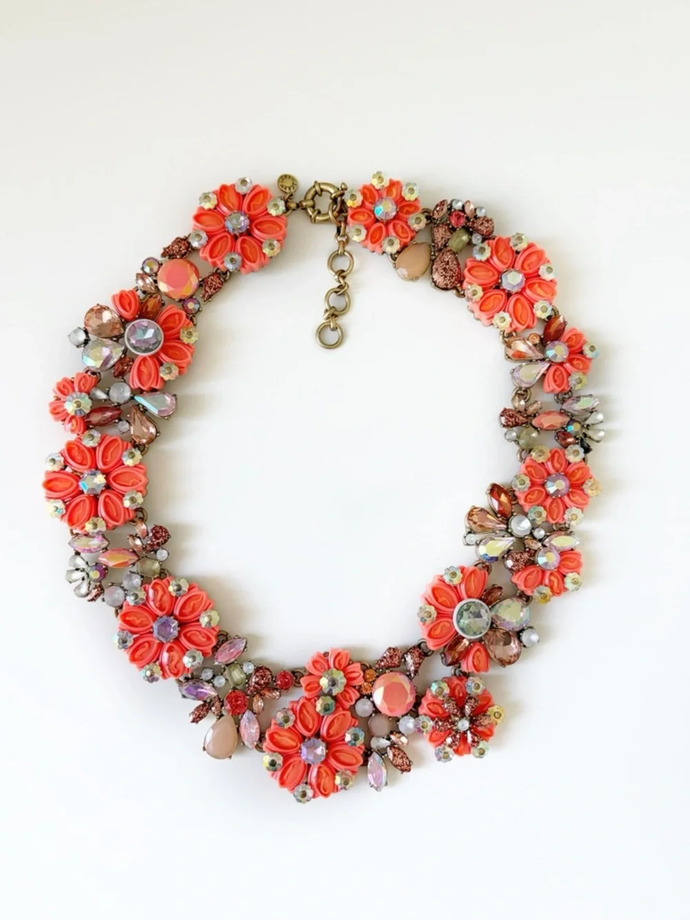 J. Crew Orange Cosmos Crystal Necklace